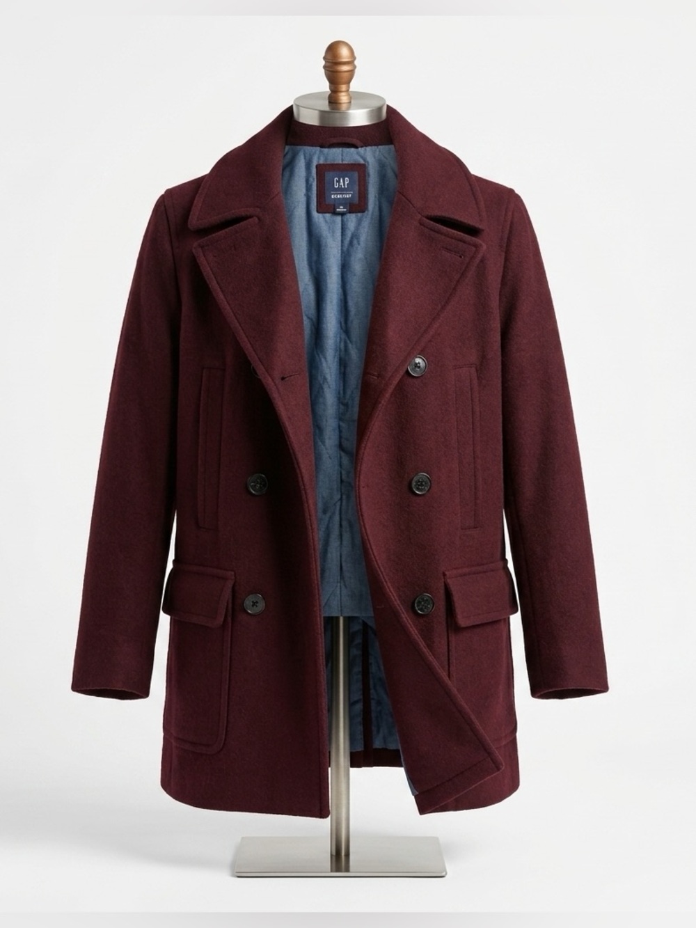 GAP Women's Burgundy Pea Coat